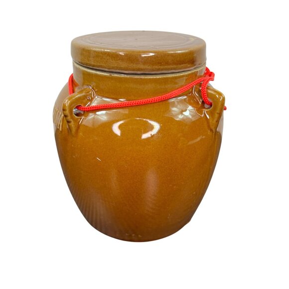 Vintage Zhejiang China Pottery Ginger Jar Brown with Lid - Picture 2 of 9